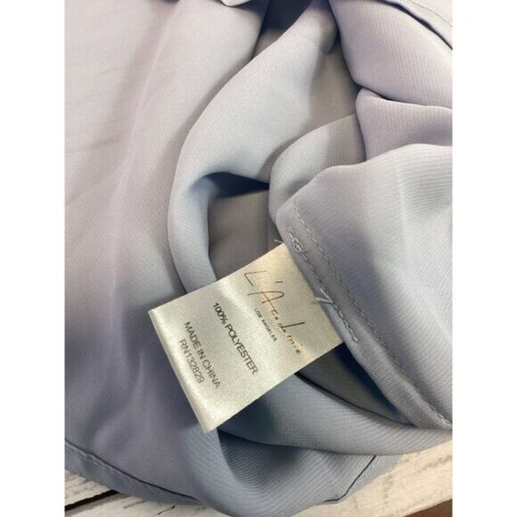 Country Club Chic L'Academie The 70's Sleeveless Sateen V-neck Blue Size M - Picture 6 of 6